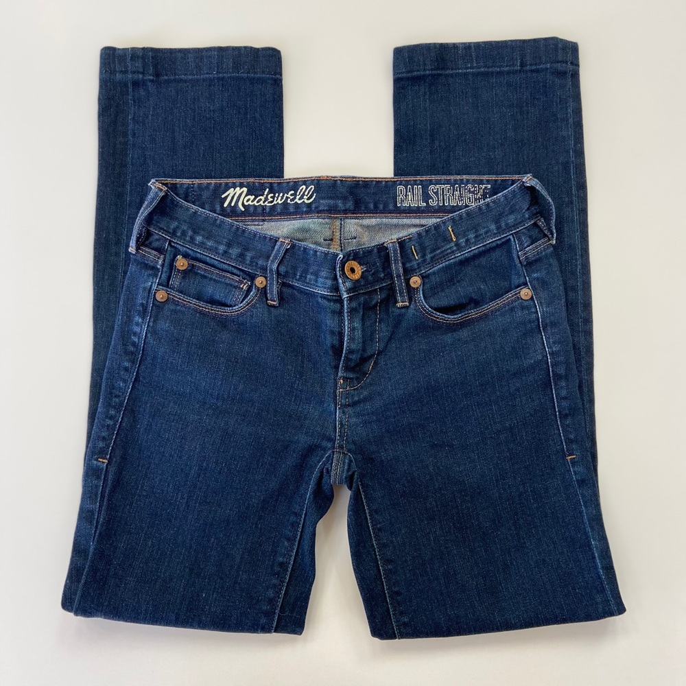 Madewell rail straight dark denim jeans 24